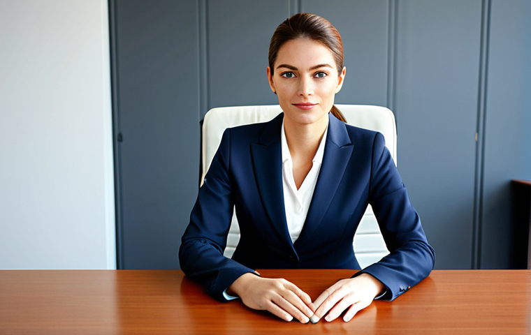 **

"A professional businesswoman in a modest business suit, sitting at a desk in a modern office, fully clothed, appropriate attire, safe for work, perfect anatomy, natural proportions, professional photography, high quality."

**