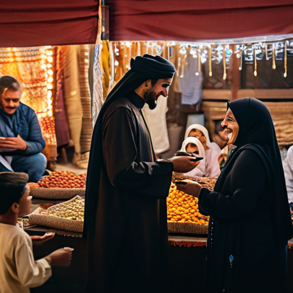 소셜 미디어에서의 바이럴 확산 패턴 - **Prompt 1: The Warmth of Human Connection in a Modern Arabic Setting**
    A wide shot of a multi-g...