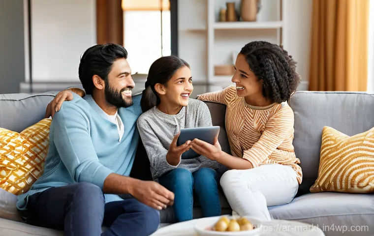 바이럴 마케팅의 전략적 접근 방법 - **Prompt:** A cozy, brightly lit living room with elegant, modern Arab-inspired decor, such as geome...