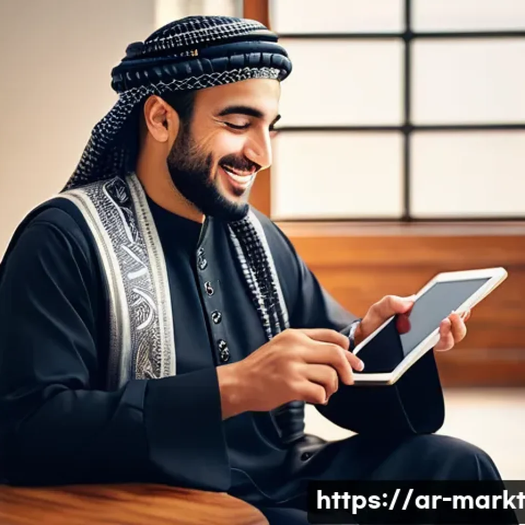 바이럴 마케팅에 필요한 심리적 요소 - A warm and engaging scene of a Middle Eastern marketing professional sitting in a modern, cozy offic...